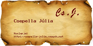 Csepella Júlia névjegykártya